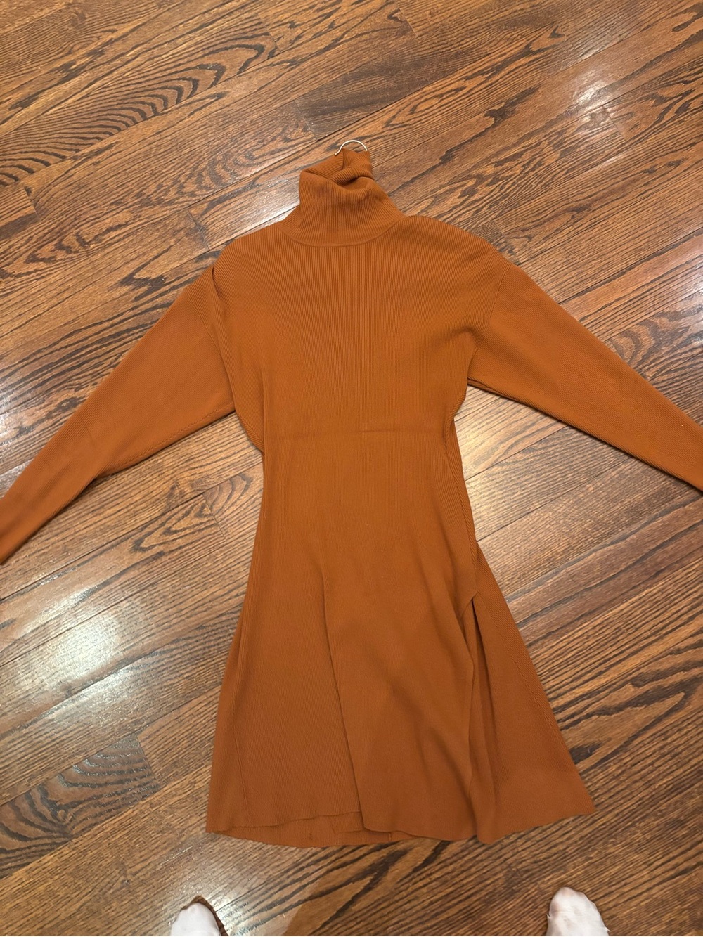ALC Turtleneck Long Sleeve Knit Dress in Rust